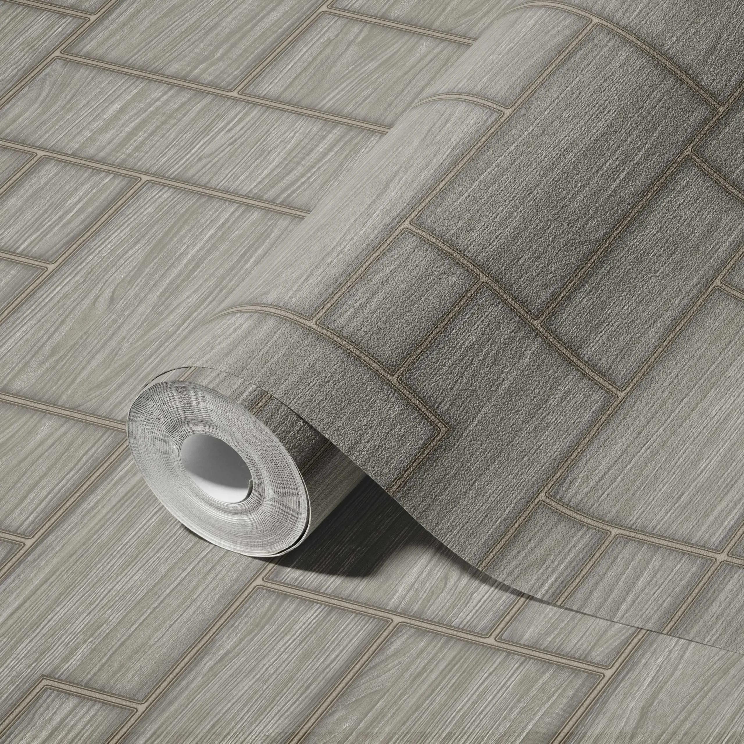 Gray Embossed Wallpaper – Farmhouse Lodge (23108-4)